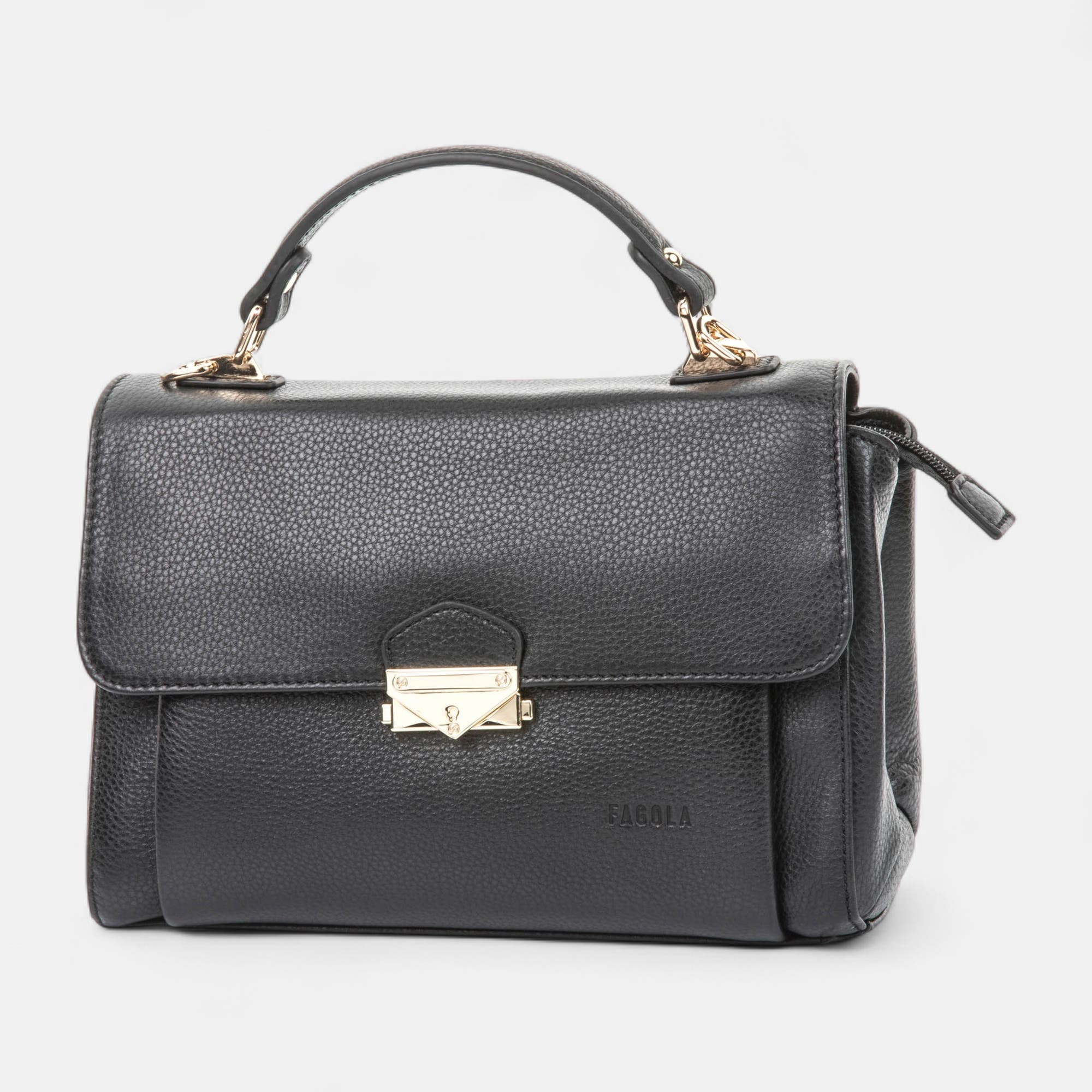 Sac bandoulière en cuir noir