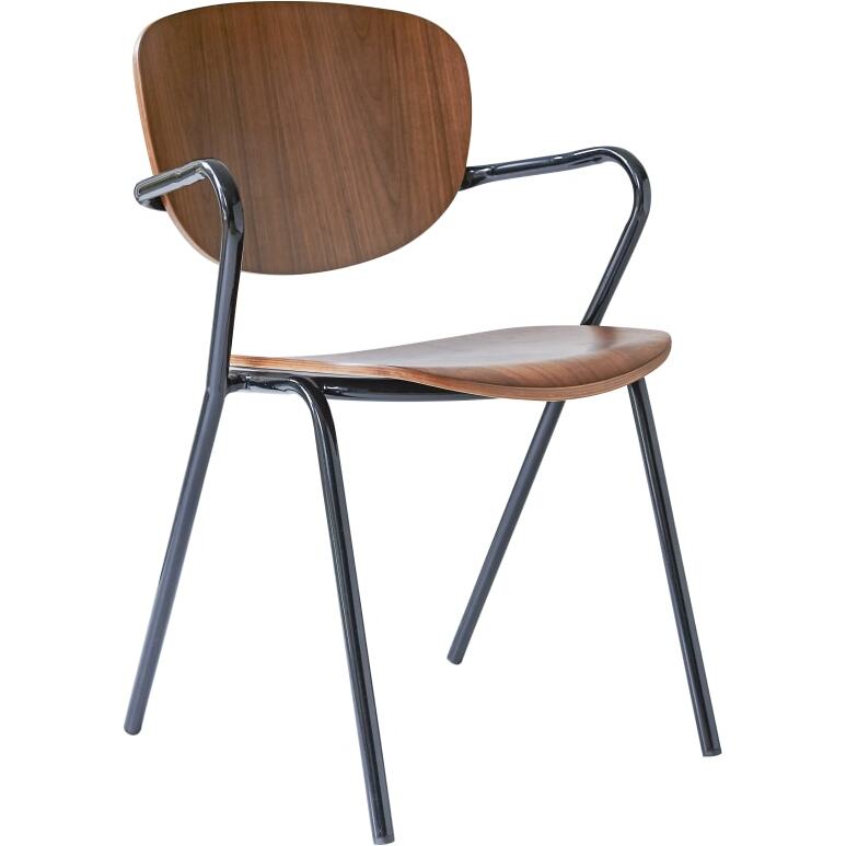 Chaise Ada en noyer et métal