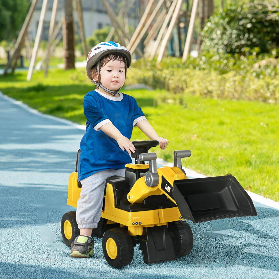 HOMCOM Sitzbagger mit Schaufel gelb