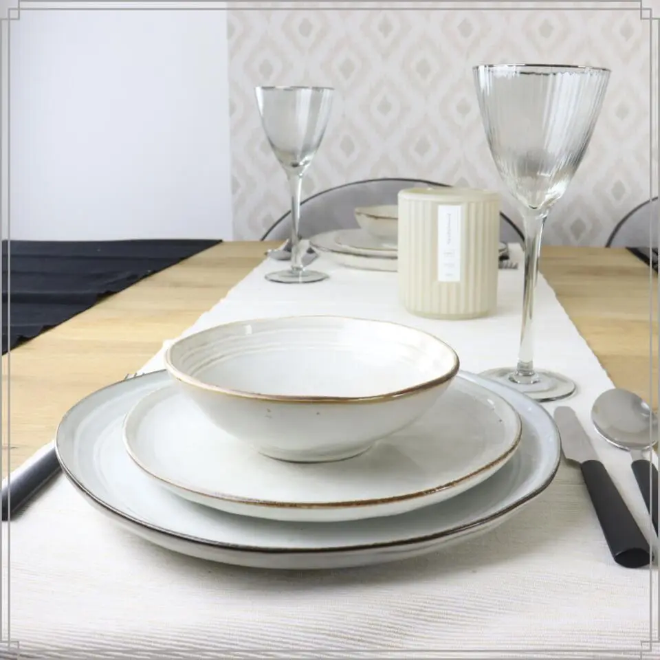 OTIX Diner Bordenset 6 Persoons Beige 26,5cm Keramiek LILY