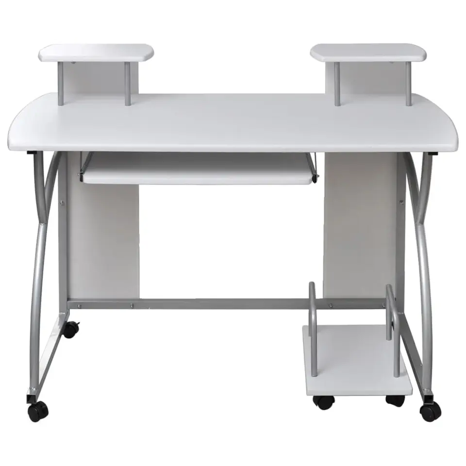 vidaXL - Computerbureau - Wit - Bewerkt hout - 110 x 52 x 88.5 cm