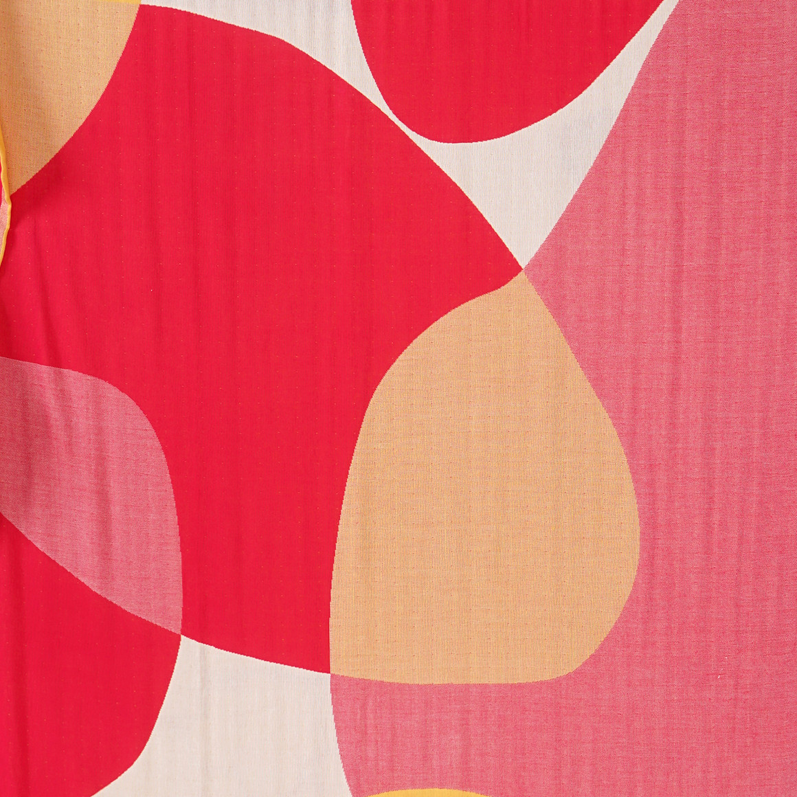 My Home Decke mit Fransen hellbeige / pink / gelb