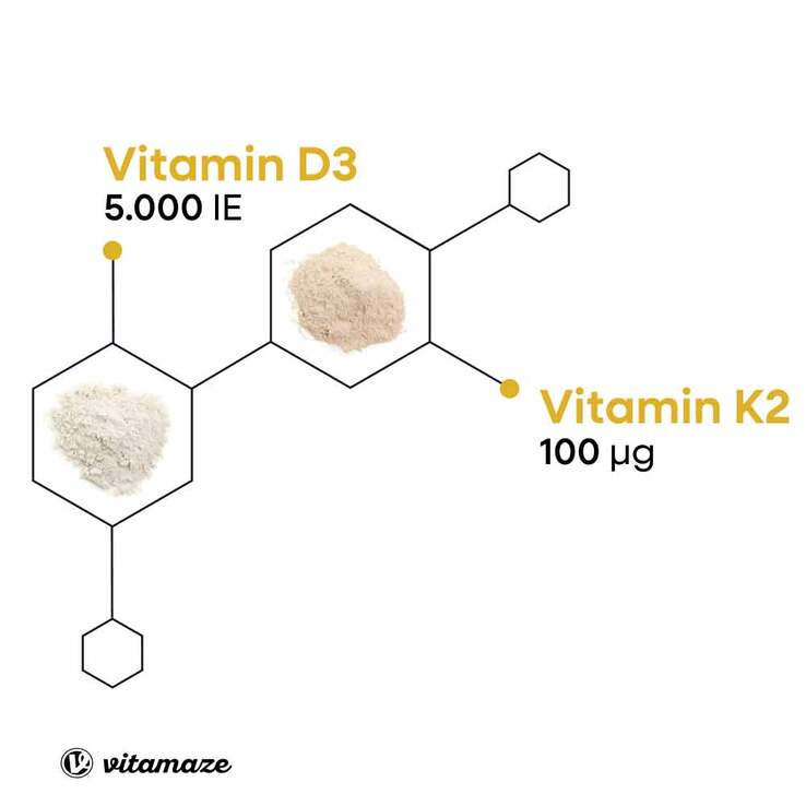 Vitamin D3 K2 5000 I.E. / 100 µg hochdosiert Tabletten , 180 St