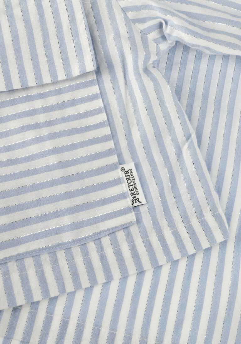 RETOUR blauw/wit gestreepte retour blouse isla