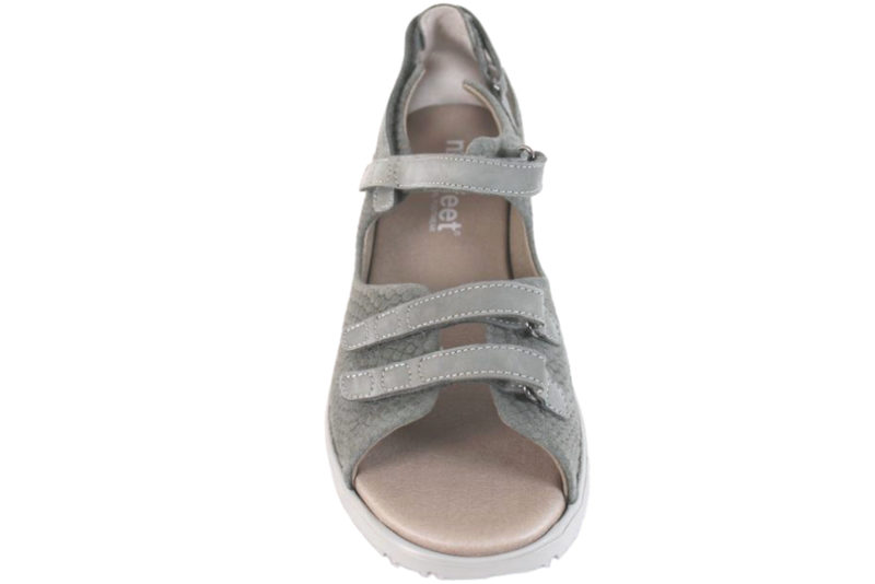 NEW FEET ARMY GRÅ SANDAL I PRÆGET NUBUCK