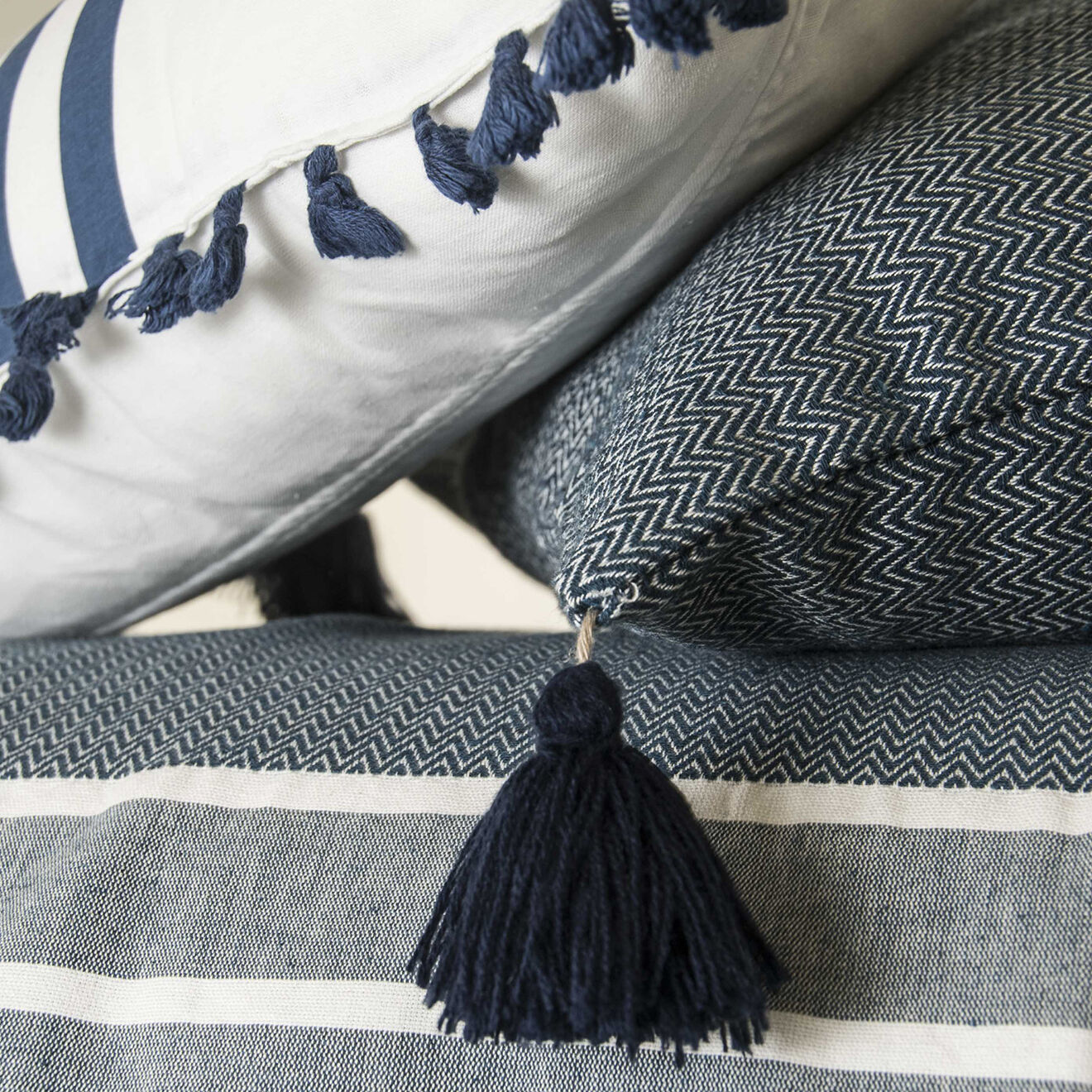 Febronie Housse de coussin unie navy - 50x50 cm