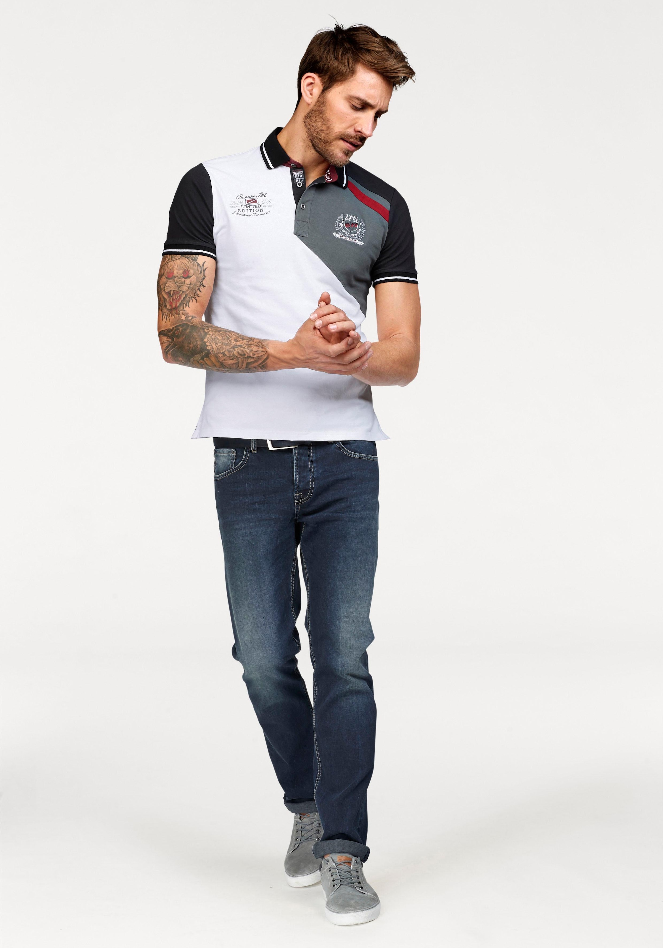 Bruno Banani Poloshirt , Kurzarm,  körpernahe Passform,  unifarben,  mit Polokragen