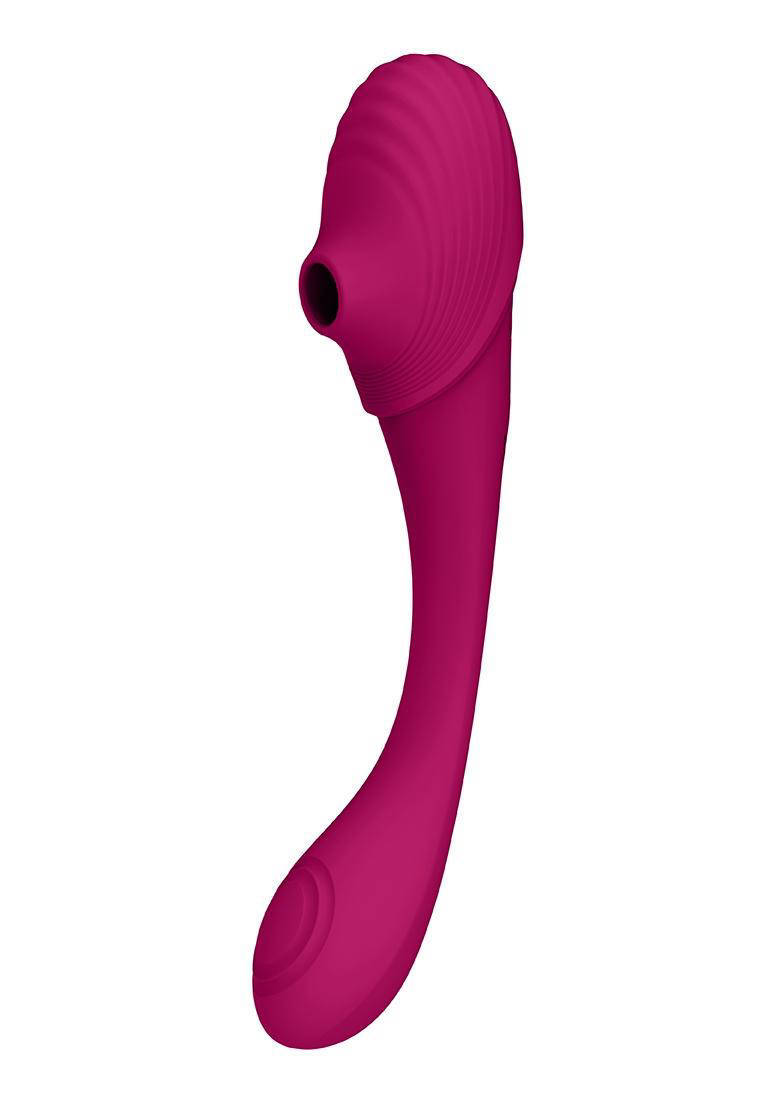 Vive dubbelzijdige pulserende Air-Wave buigbare vibrator - roze