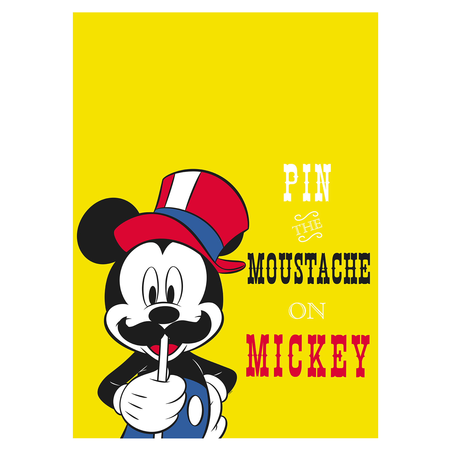 Wandbild MICKEY MOUSE MOUSTACHE - bunt - 50x70 cm