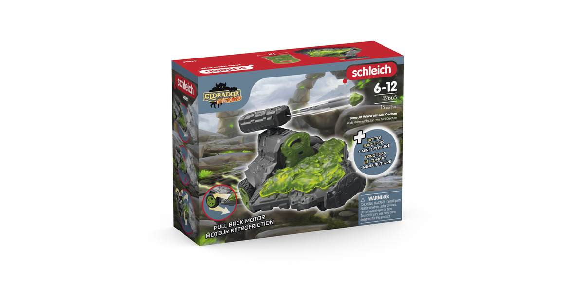 SchleichEldrador - Steen-straalvoertuig met Mini Creature speelfiguur  (42665)