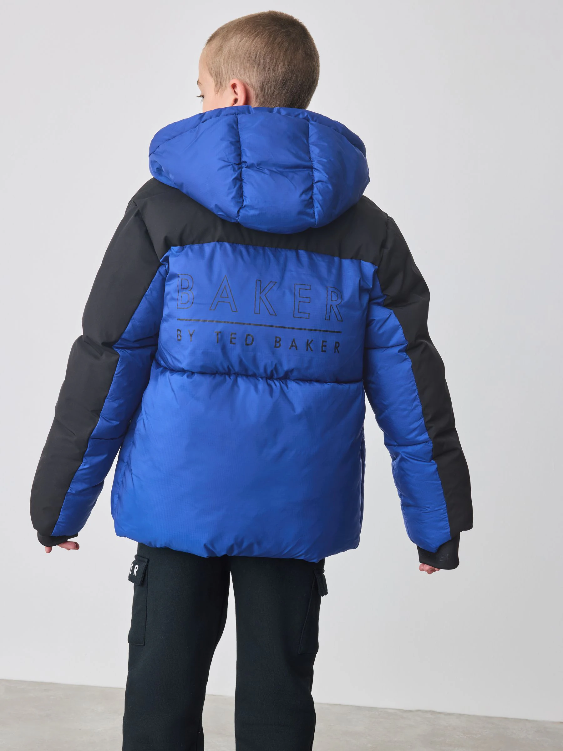 Blauw/Zwart - Baker By Ted Baker Shower Resistant Colourblock Padded Jackets