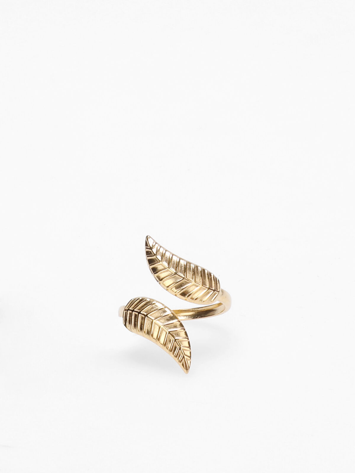 Bague feuilles ouverte- Doré