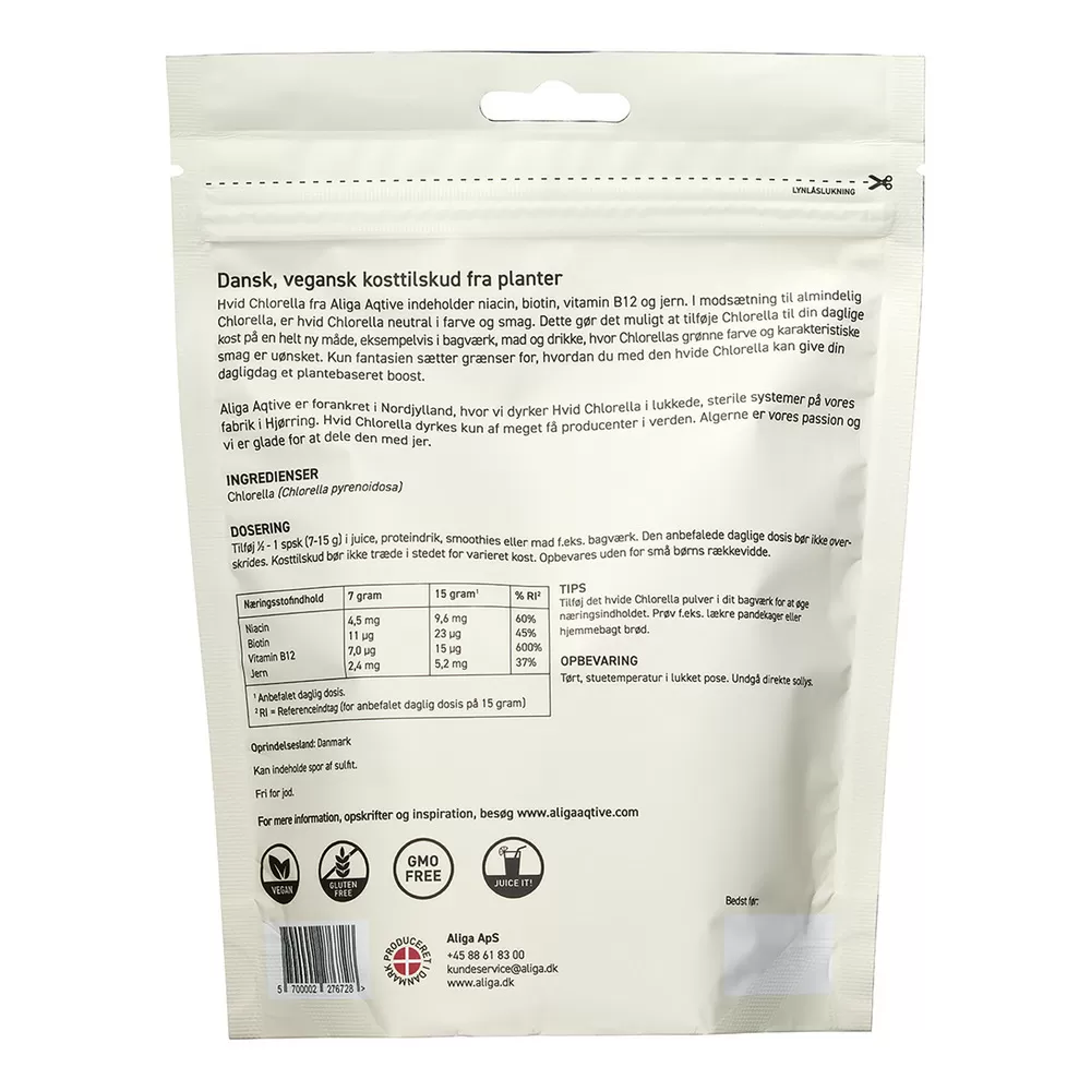 Aliga Aqtive Hvid Chlorella pulver - 200 g