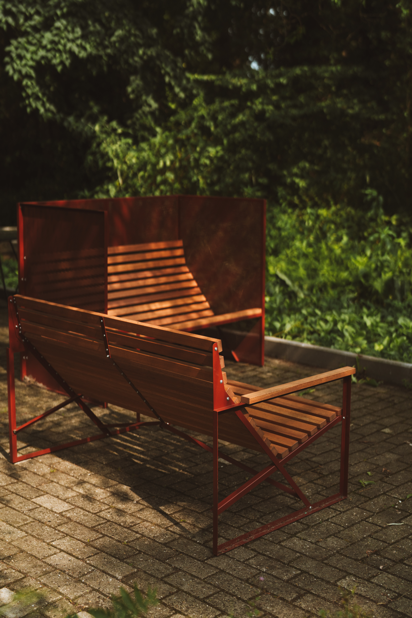 Tuinbank Patio Bench 2-3 Seater oxide red