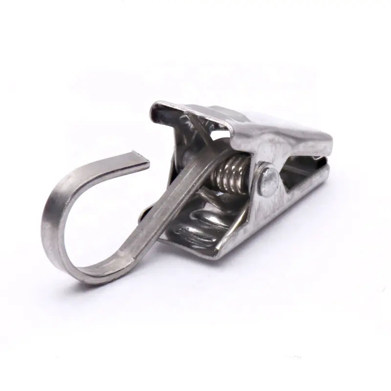(15er Set) Ø9mm Edelstahl Gardinen Clip Haken Universal Vorhang Klammern - Silber