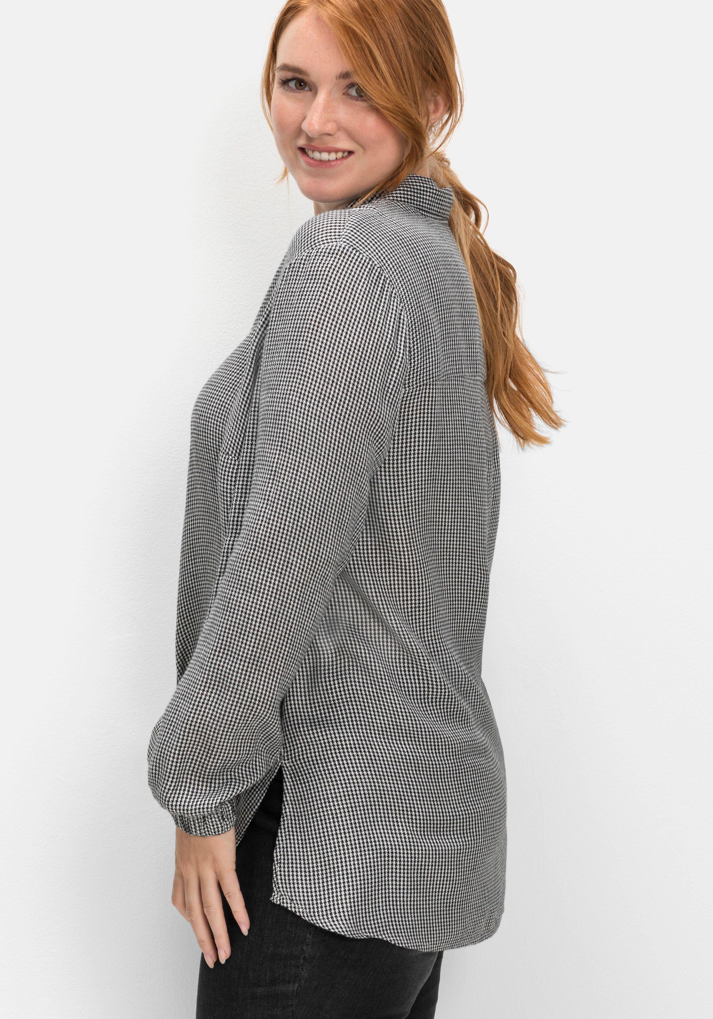 Hemdbluse im Pepitamuster, aus Viskose