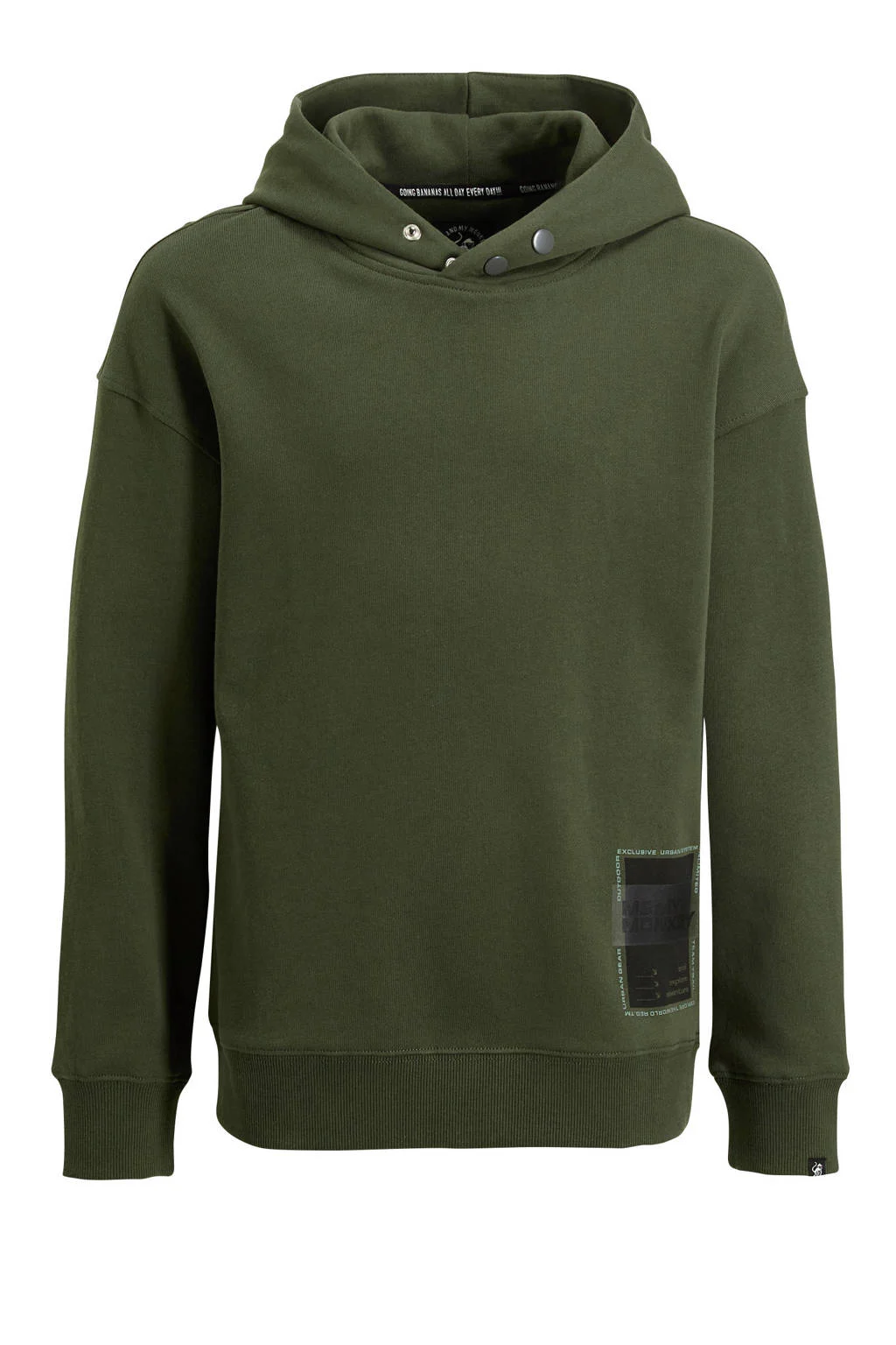 Me & My Monkey hoodie Robby met backprint donkergroen