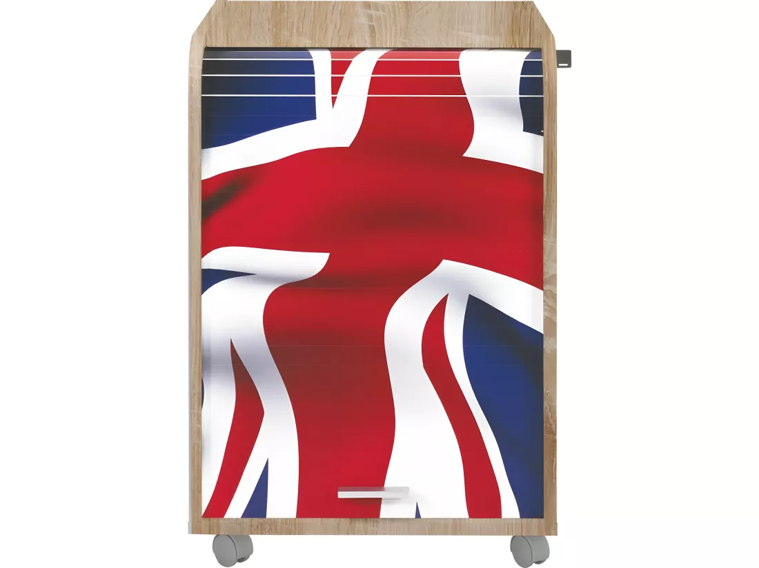 Caisson de Bureau Chêne Naturel - Coloris: Drapeau anglais 701