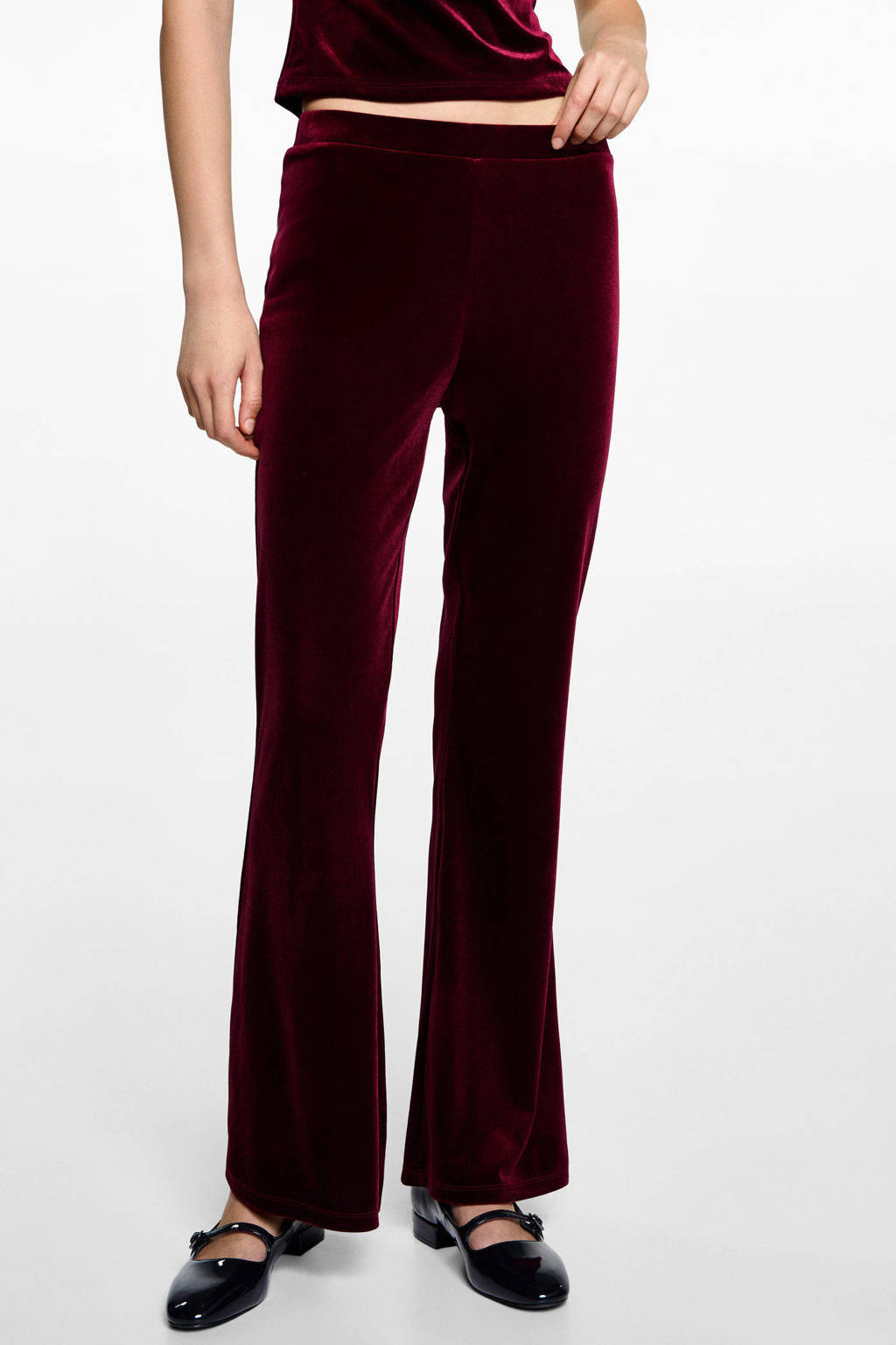 MANGO TEEN flared broek donkerrood