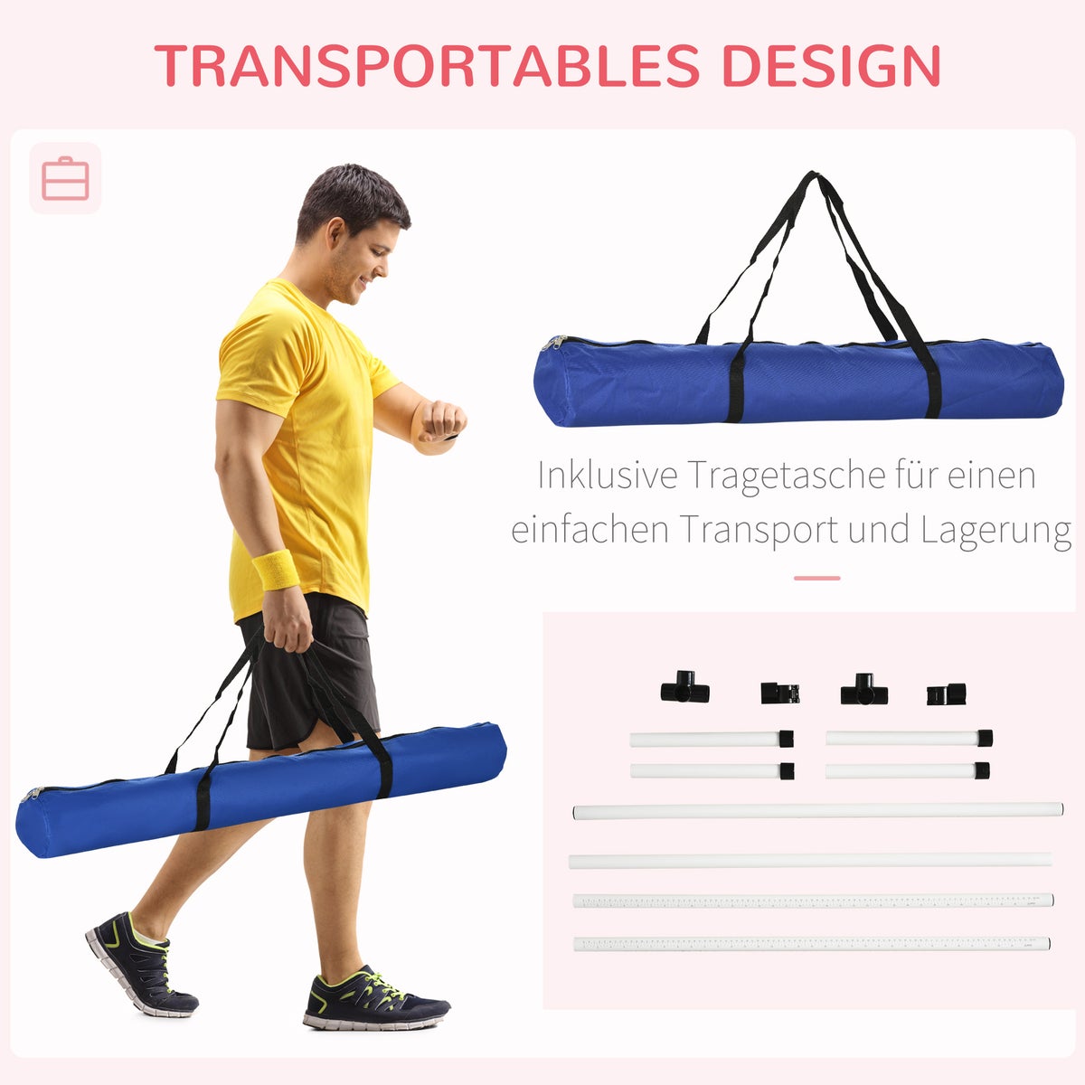 PawHut Agility Equipment, L99 x B65 x H94 cm, kunststof, wit