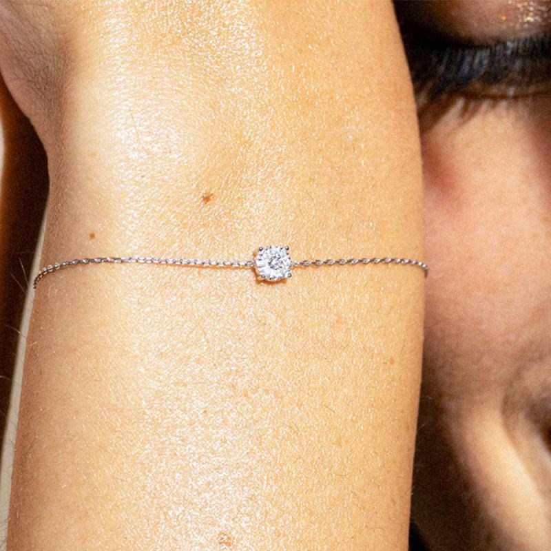 Bracelet Or Blanc et Diamants 0,05 carat 
