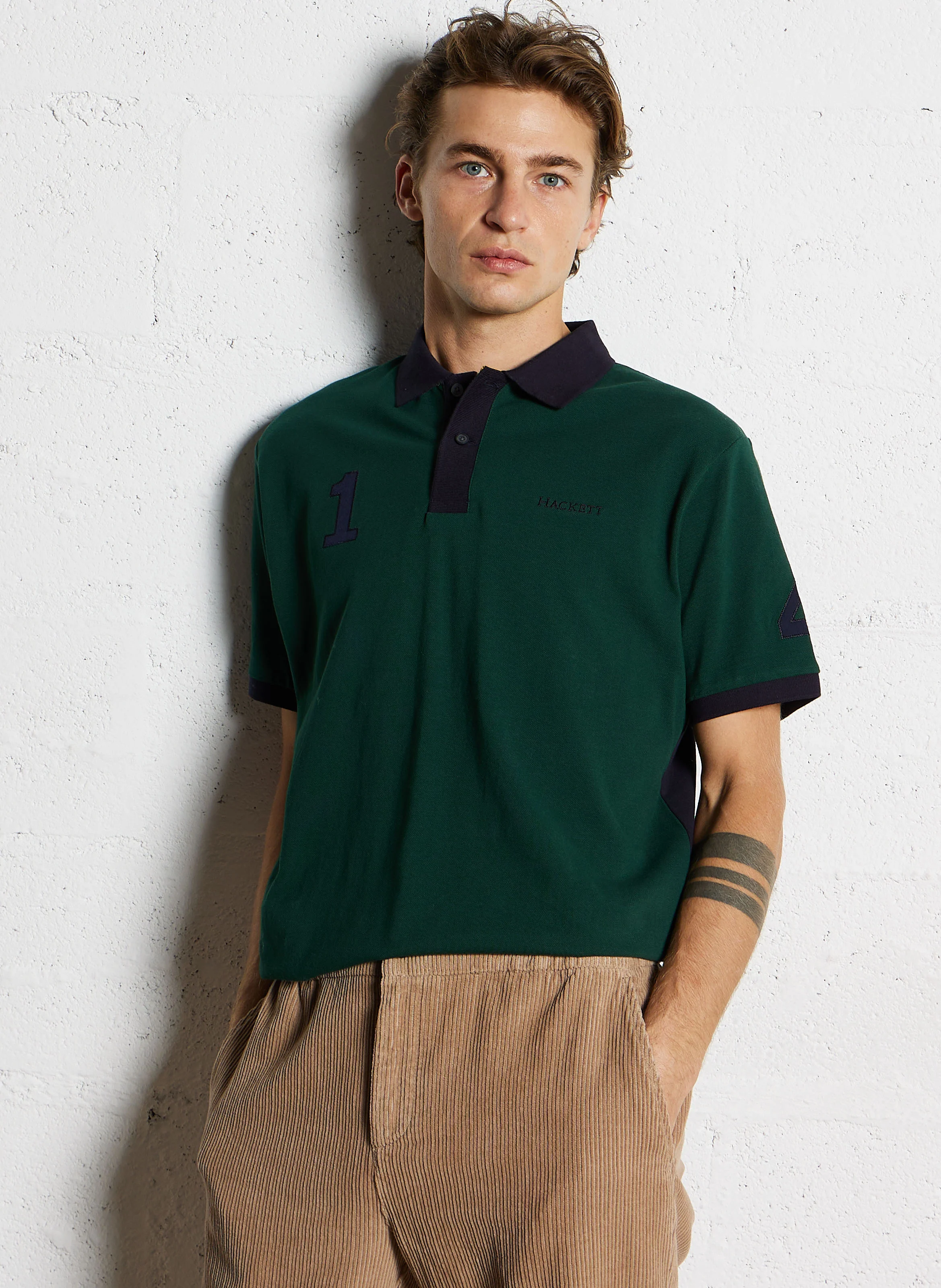 Polo droit en coton | Vert
