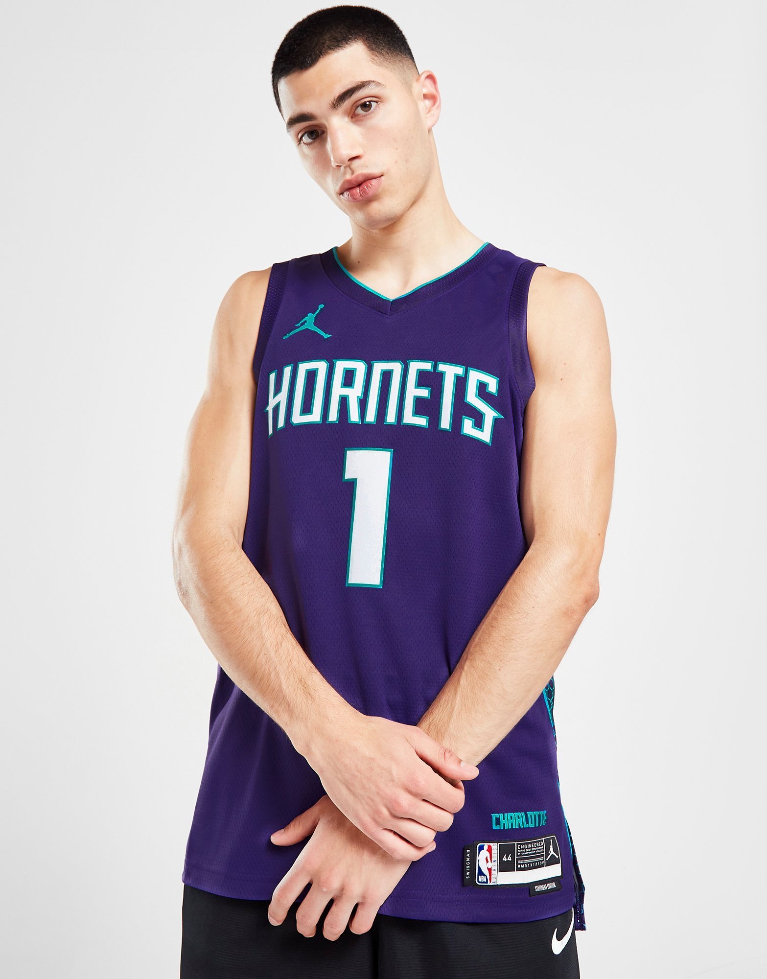 Jordan Maillot NBA Charlotte Hornets Ball #1 Swingman Homme