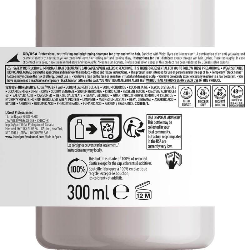 Shampooing Silver L'Oréal Professionnel 300ML Rechargeable
