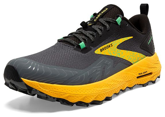 Chaussures Trail Brooks Cascadia 17 Gris Jaune Homme
