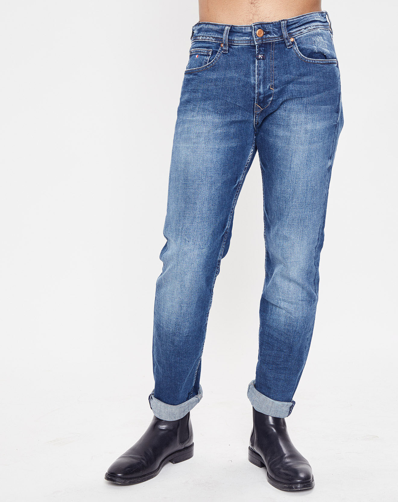Kaporal 5 Jean en Coton Bio Droit Datte bleu moyen