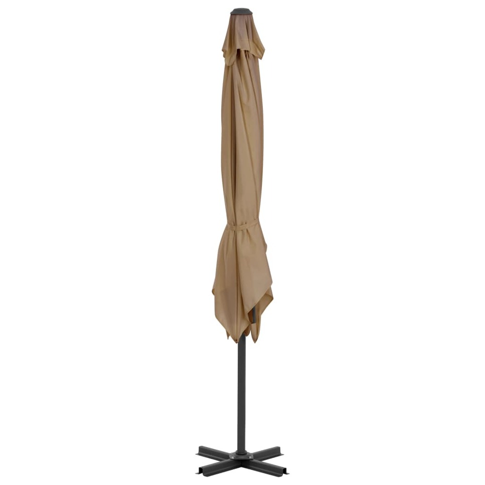 Parasol d'extérieur avec base portable 2,5 x 2,5 cm taupe