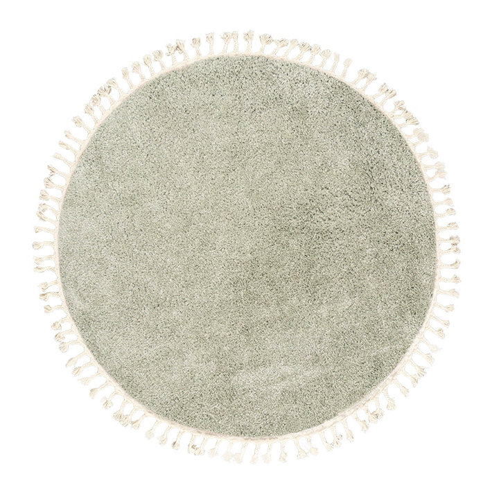 Rond hoogpolig vloerkleed - Lofty Fringe Mint