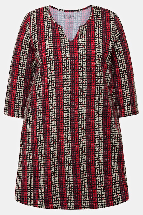Longshirt, A-Linie, Tunika-Ausschnitt, 3/4-Arm