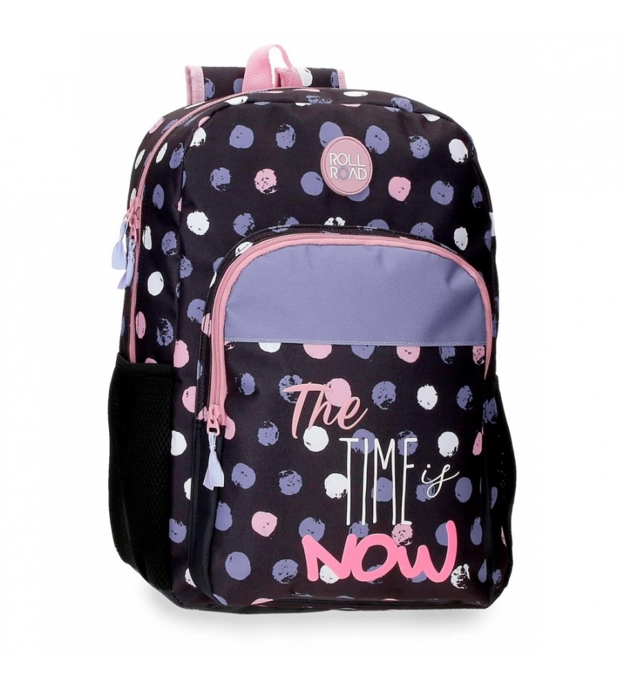 Mochila Escolar Roll Road 40cm O tempo agora é adaptável preto