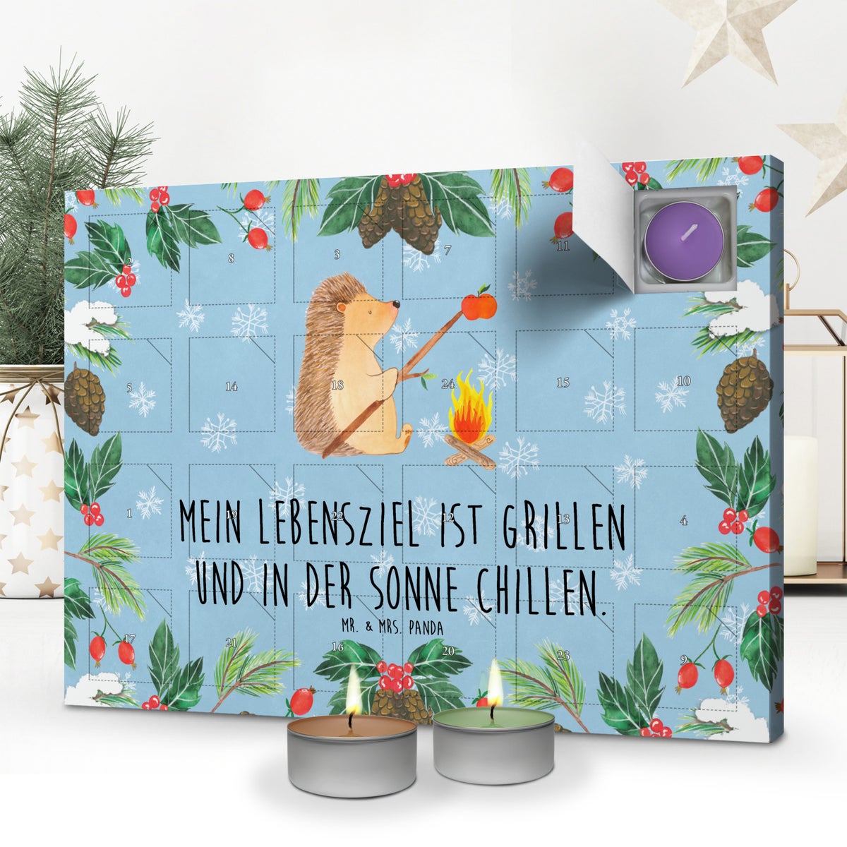 Mr. & Mrs. Panda Geurkaars Adventskalender Egel Krekel - Pastelblauw