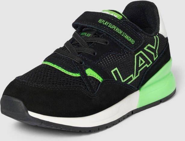 Replay Shoot Klittenband Sneaker Jongens Zwart groen