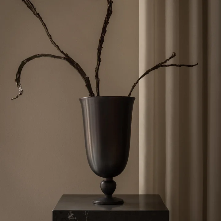 Audo - Pavot Vase, H 28,7 cm, dunkelbraun