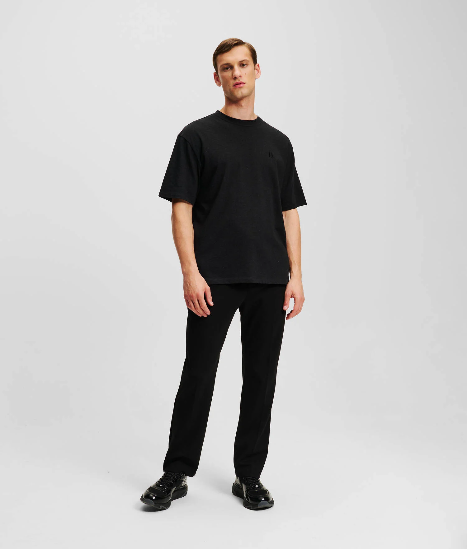 T-SHIRT EN LAINE MÉLANGÉE KL MONOGRAM