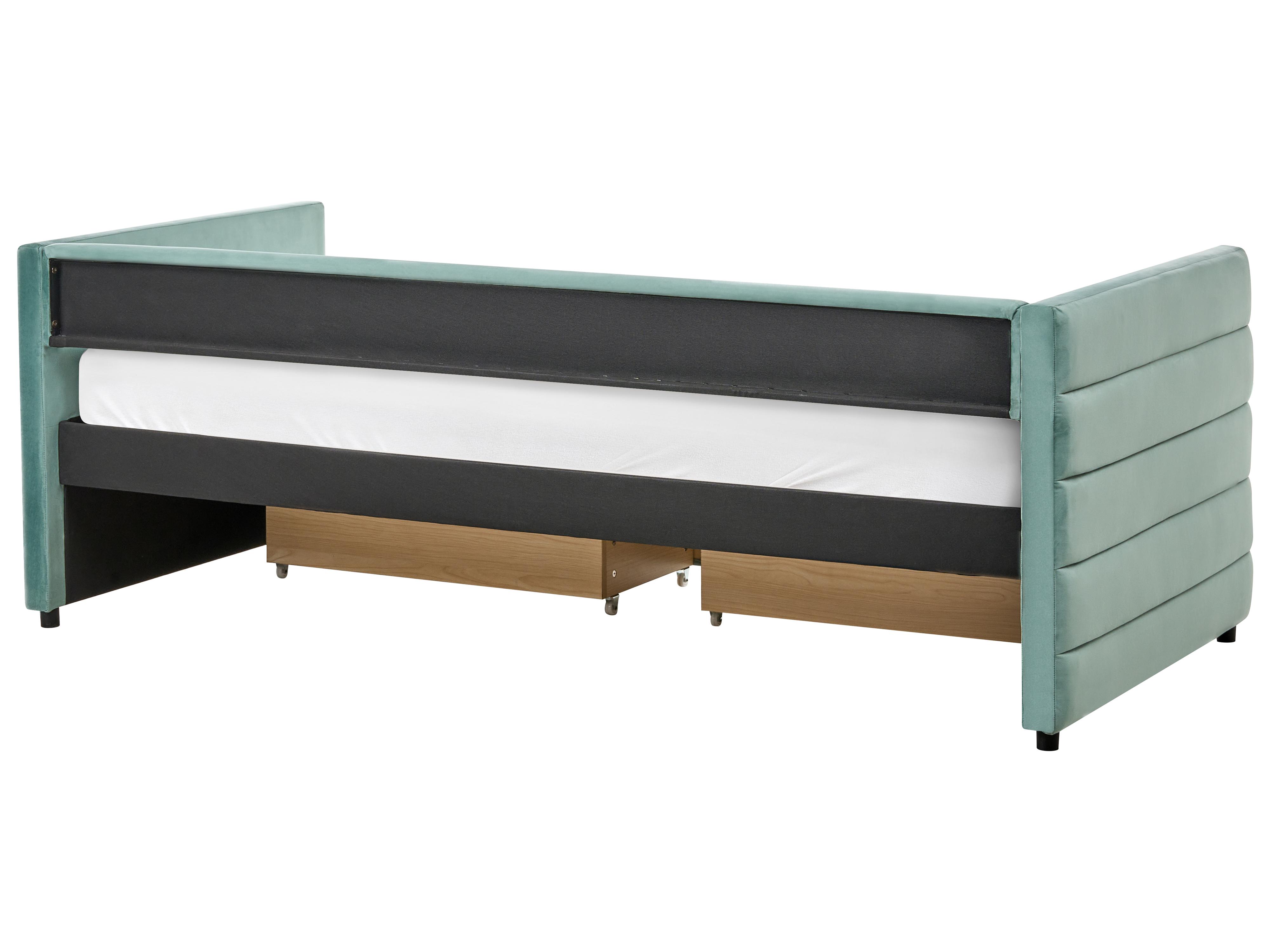 Bedbank met opbergruimte Fluweel MARRAY 90 x 200 cm Mintgroen