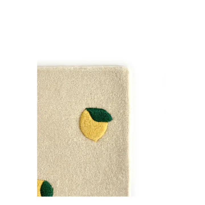 Maison Deux Tapis Citrons en laine | Beige