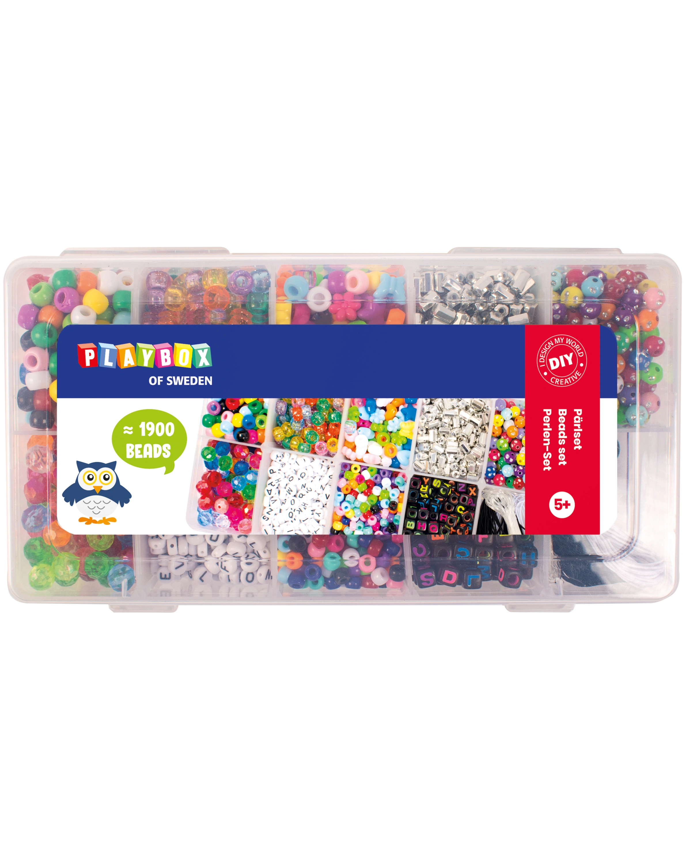Kunststoffperlen-Box BUNTER MIX 1.900-teilig