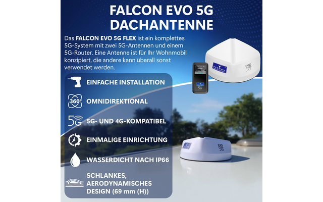 Falcon Evo 5G LTE Internetset feste und tragbare Highspeed-Lösung mit bis zu 3400 Mbit/s