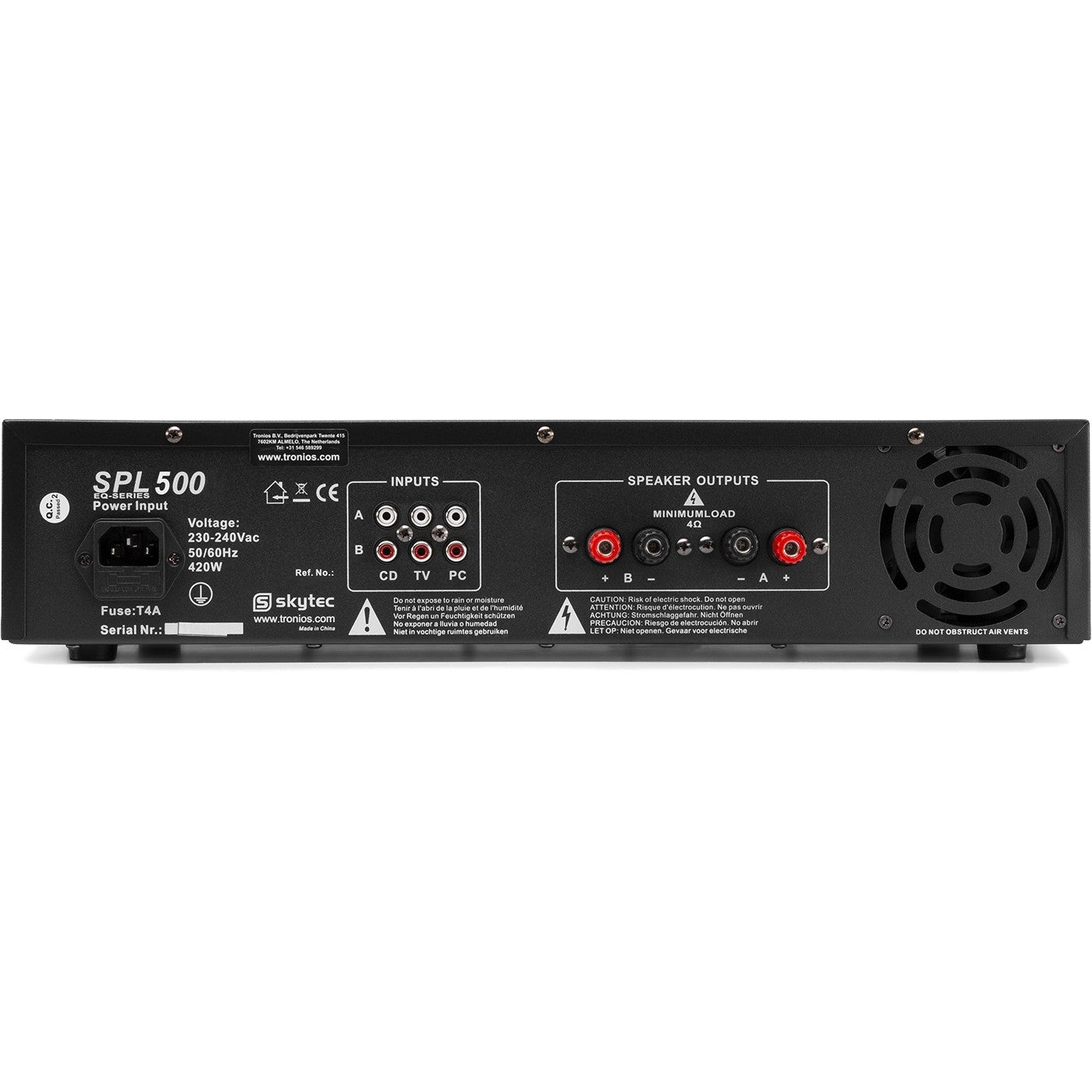 Skytec SPL 500EQ PA-versterker 2x 250W