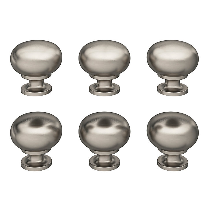 Lot 6 boutons de meuble arrondi Primel GoodHome gris Ø3.2 x h. 3 cm