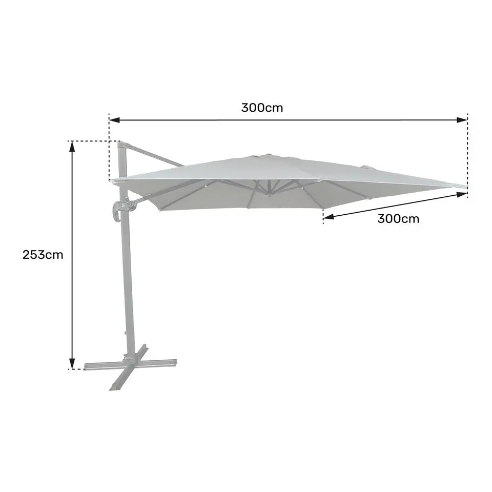 Happy Garden Parasol MOLOKAI - Zwart - Aluminium
