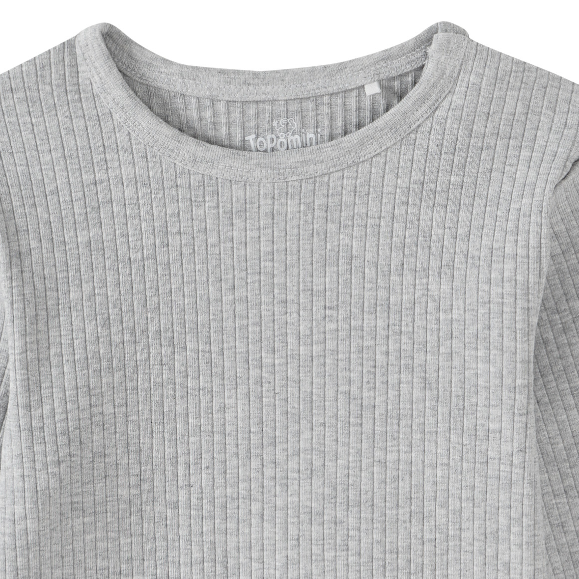 Topomini Pure Collection Baby Langarmshirt mit Rippstruktur hellgrau