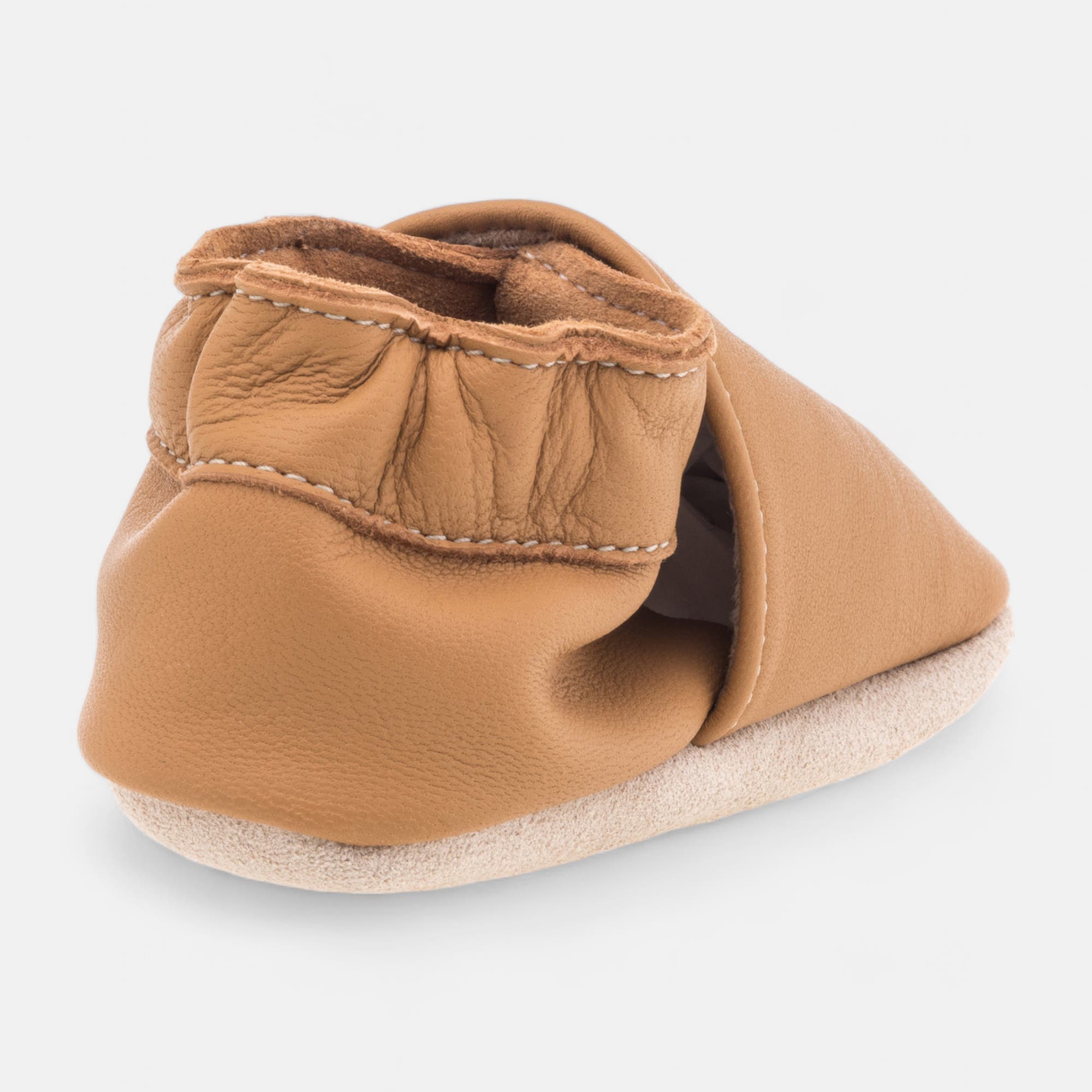 Baskets basses Bébé garçon en cuir cognac