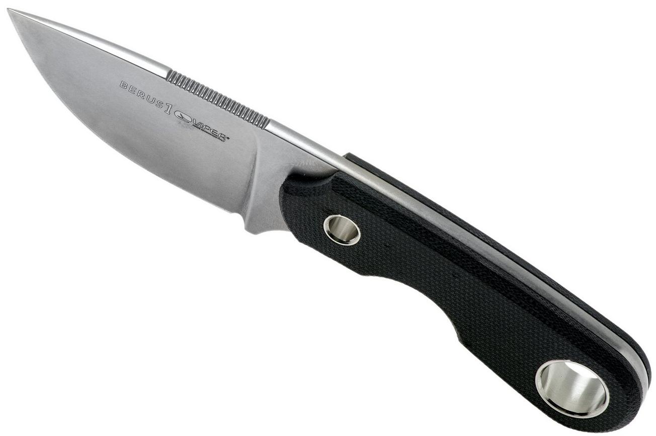 Viper Berus 1 VT4012CB M390 Stonewashed, Black Canvas Micarta vaststaand mes, Rumici design
