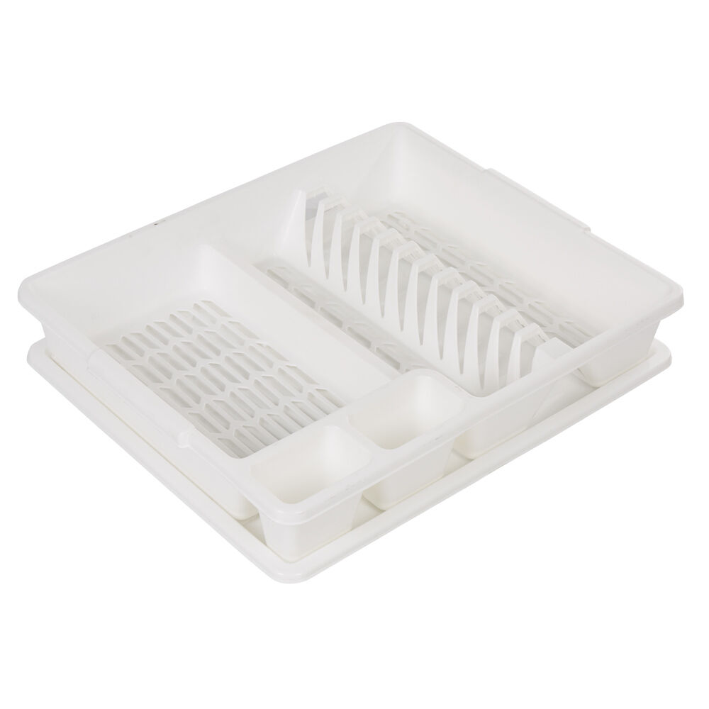 Égouttoir avec plateau blanc