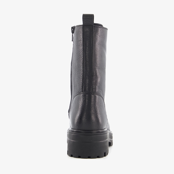 Harper leren dames veterboots zwart